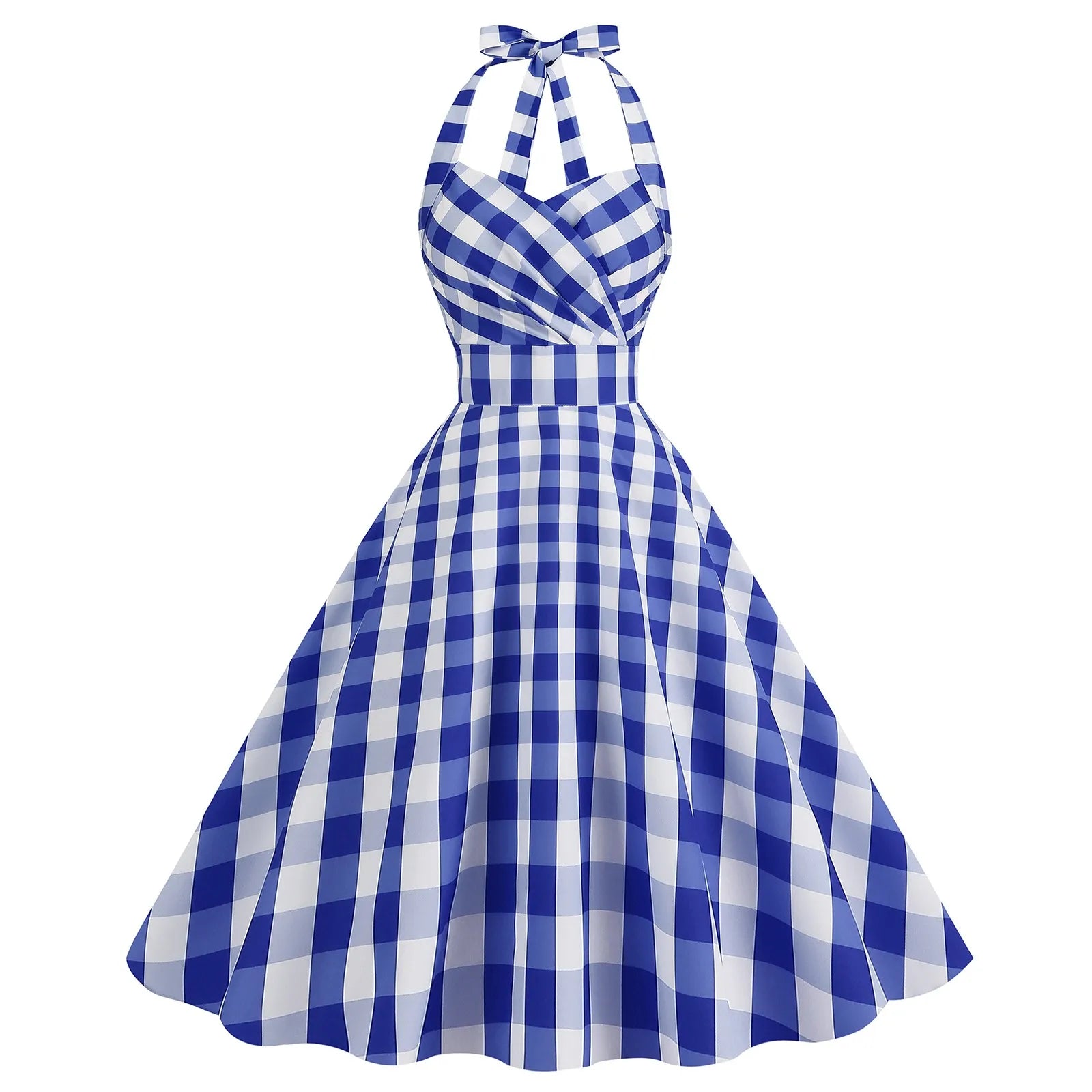 Polka Dot Hepburn Style 50s 60s Vintage Dress A-Line Backless Halter P Mega Mart Center Polka Dot Hepburn Style 50s 60s Vintage Dress A-Line Backless Halter P Mega Mart Center