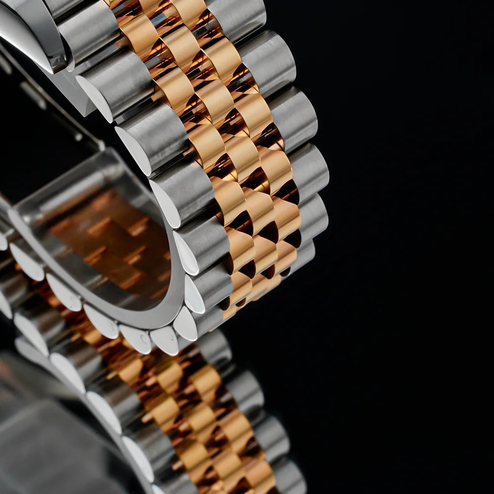 Eniton 36mm Men's Stainless Steel Watch with Peacock Stone Tiger Eye Dial NH35 Movement Mechanical Watch