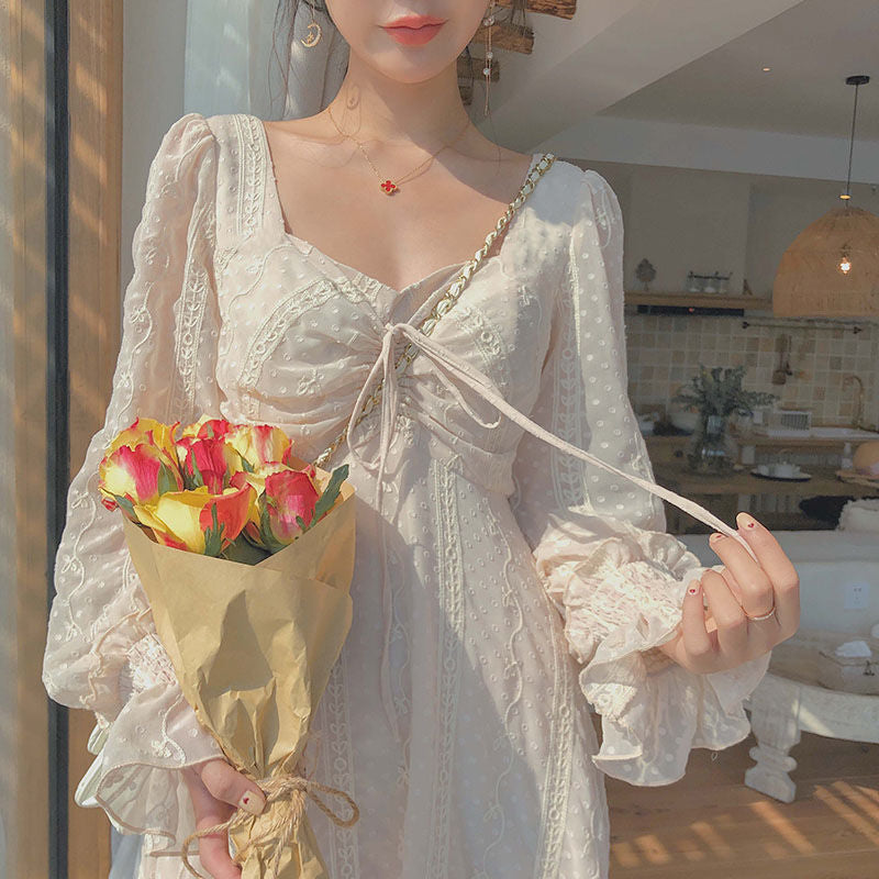 Vintage Fairy Dress Women Elegant Designer Chiffon Dress Long Sleeve French Party Midi Dress Casual Women&#39;s Clothing Autumn 2022