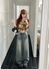Casual Loose Jeans Wide Leg Flared Trousers High Waist Comfort Stretch Denim Pants for Women Fashion Trend  Women's jeans