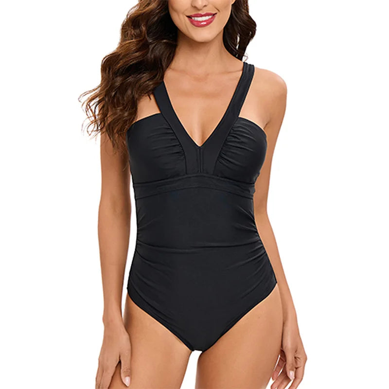 Sexy One-Piece Women Swimsuit 2024 Push Up Plus Size Swimwear Tummy Control Monokini Swimming Beach Wear Vintage Bathing Suit