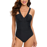 Sexy One-Piece Women Swimsuit 2024 Push Up Plus Size Swimwear Tummy Control Monokini Swimming Beach Wear Vintage Bathing Suit