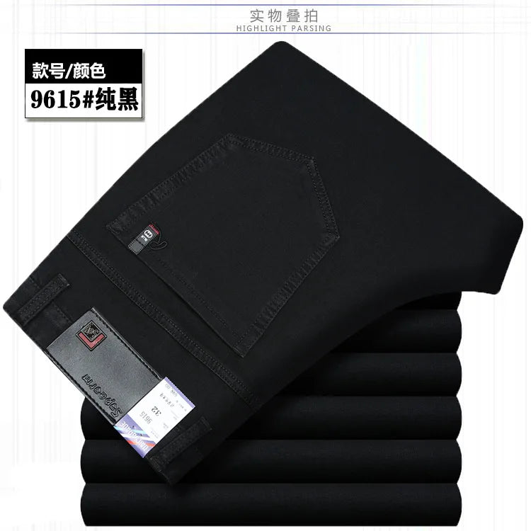 Summer Thin Denim Jeans For Men Straight Loose Stretch Casual Pants Men Blue Black Gray Trousers Mens Jean Clothing Size 40 42