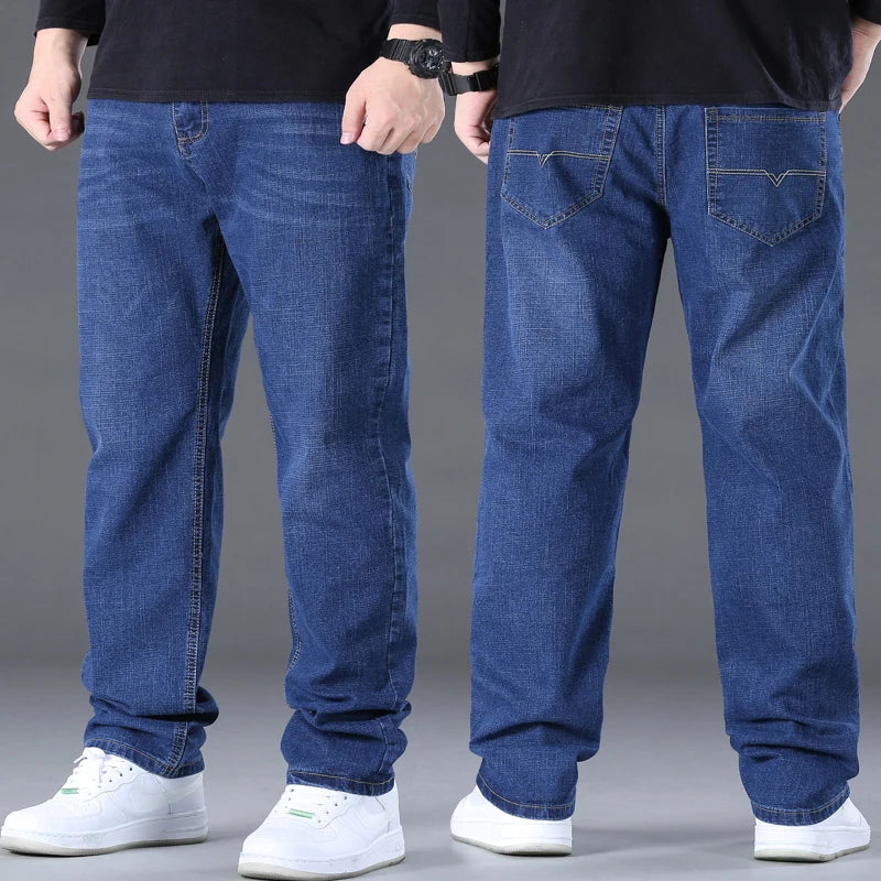Jeans for Men Big Size 28-50 Denim Fabric Large Size Pants for Fat People 45-150kg Jeans Hombre Wide Leg Jeans Pantalon Homme