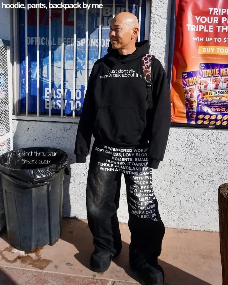 Y2K New Fashion Retro Letters Washed Oversized Jeans Men's and Women's Harajuku Hip Hop Gothic Casual Joker High Street Pants