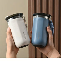 Portable 350ML/500ML Stainless Steel Insulated Cup Leak-Proof with Lid Vacuum Flask Double Wall Water Cup Commute Use