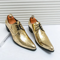 Hot Selling Gold Men's Chelsea Shoes Europe America Pointed Dress Shoes Trendy New Men's Formal Shoes Parties Free Delivery
