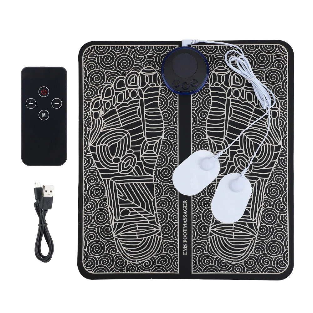 EMS Electric Foot Massager Mat 6 Modes Relieve Pain Muscle Stimulator Blood Circulation vibration Foot Massage Machine Feet SPA