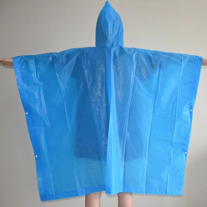 Outdoor Raincoat Hooded Sleeve Waterproof Rain Poncho Motorcycle Rain Cover Camping Hiking Travel Rainwear