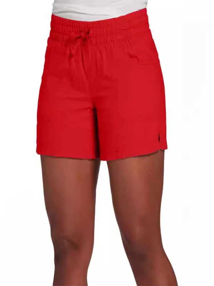 Women's High Waist Lace Up Shorts Casual Straight Pants Comfortable Monochromatic Summer New 2022
