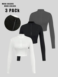 Hot-selling solid-color casual button-down round-neck T-shirts in autumn and winter, three-piece set