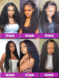 44 40 Inch 13x6 HD Transparent Lace Front Human Hair Wig For Black Women Curly Wig Pre Plucked Deep Wave Water Wave Frontal Wigs