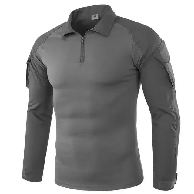 Outdoor Tactical Hiking T-Shirts Men Combat Military Army CP Camouflage Long Sleeve Hunting Climbing Shirt Cotton Sport Clothes