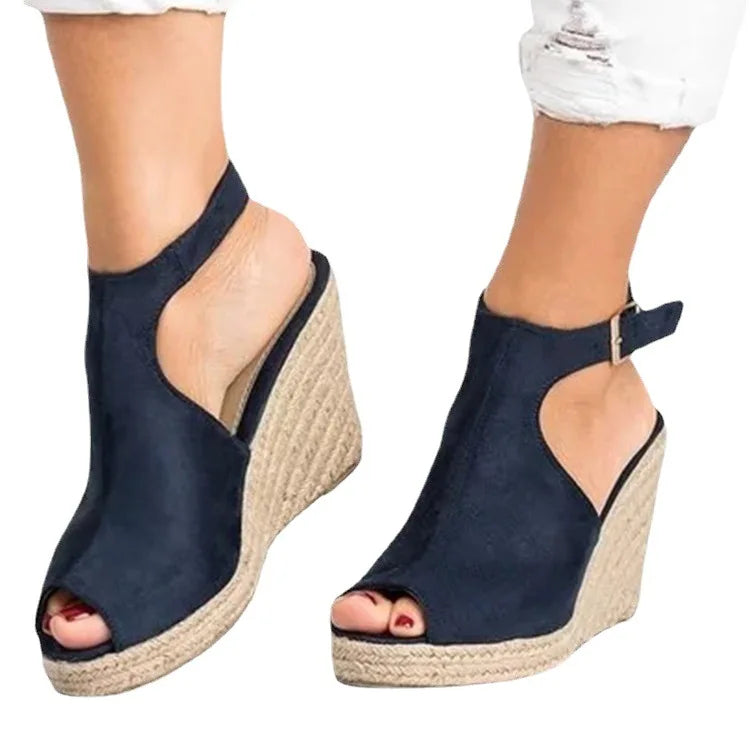 Plus Size 35-43 Platform Sandals Wedges Shoes for Women Heels Sandalias Mujer Summer Clog Womens Zapatos De Hombre E12