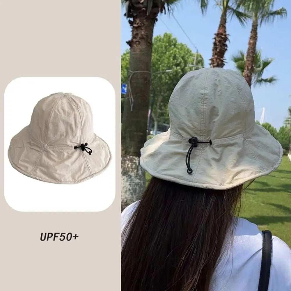 UPF 50+ Waterproof Foldable Bucket Hat UV Protection Sunscreen Fishing Hat Adjustable Wide Brim Fisherman Cap Beach