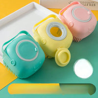 Dog Bathing Brush Pet Massage Brush Shampoo Dispenser Soft Silicone Brush Rubber Bristle for Dogs and Cats Shower Grooming Tool