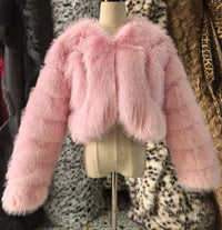 Warm Faux Fur Coats Women Short Overcoats Loose O Neck Long Sleeves Covered Button Straight Work Y2k Casual 2025 Autumn Winter