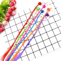 6Pcs/Set Colorful Braids Hair Extensions with Hair Clips Girls Rainbow Braided Ponytail Hairpieces Hair Accessories for Kids