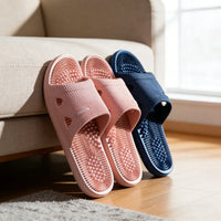 Summer Non Slip Solid Color Slippers for Men PVC material  Massage Comfortable Durable Bathroom Shoes Cool Pool