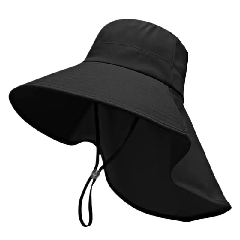Fisherman Hat Wide Brim Sun Hat Shawl Neck Flap UV Protection Outdoor Travel Beach Hat Women Accessories Summer