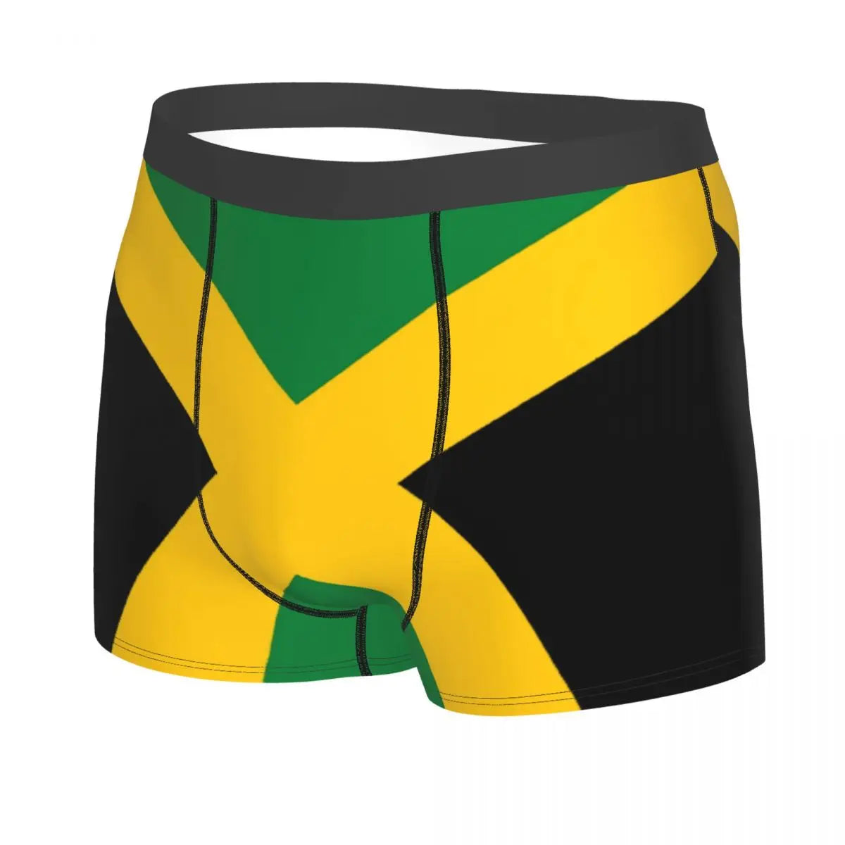 Male Novelty Jamaican Flag Underwear Patriotism Boxer Briefs Soft Shorts Panties Underpants