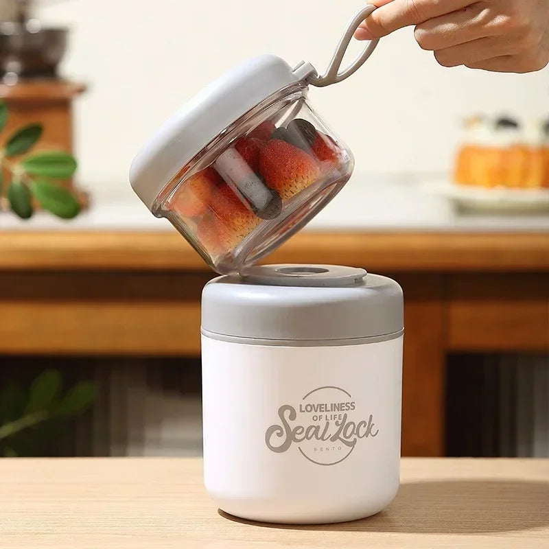 Stainless Steel Soup Cup Breakfast Oat Cups Students Office Workers Portable Milk Fruit Salad Cup Sealed Thermos Container