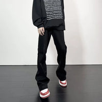 Black Jeans Men Casual Simple All-match Flare Sleeve Handsome Streetwear Daily Fashion Stretchy American Style Pantalon Homme