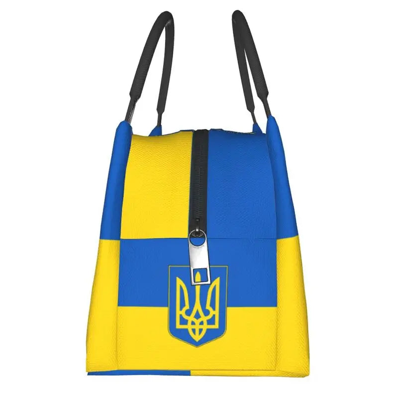 Flag Of Ukraine Insulated Lunch Bag for Women Waterproof Patriotic Thermal Cooler Lunch Tote Office Picnic Travel Shoulder Bag