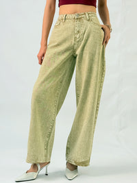 Women's jeans loose fit jeanswater-washed unique craftsmanship mid-calf pure color jeans  suitable for all seasons