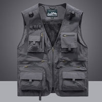 Summer Men Unloading Tactical Vest Coat Casual Men&#39;s Photographer Waistcoat Mesh Work Sleeveless Jacket Tools Pocket Vest 5XL