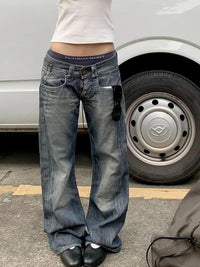 Women's Blue Y2k Baggy Jeans Harajuku Japanese 2000s Style Denim Trousers American Vintage Jean Pants 2025 Autumn Trashy Clothes