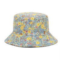 Spring and Summer Small Floral Print Bucket Hat Trend Flower Double-Sided Male Wild Basin  Sun  Woman Cap