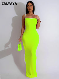 CM.YAYA Women Sleeveless Strapless Long Maxi Dress 2024 Summer Streetwear Beach Evening Sexy Night Club Party Dresses Vestidos