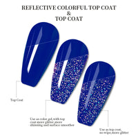 LILYCUTE 7ml Laser Reflective Glitter Top Coat Gel Nail Polish Semi Permanent Shiny Sequins UV LED Varnish Nail Art Decoration