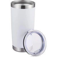 20oz Insulated Tumblers with Lid Stainless Steel Double Wall Tumbler Travel Coffee Cups Powder Coated Tapered Metal Thermal Mug