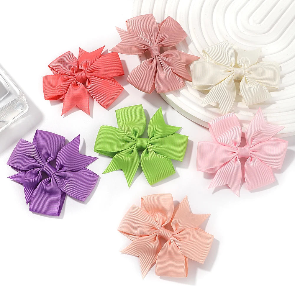 20/40Pcs Sweet Random Candy Color Bow Hair Clip Set for Baby Girls Cute Ribbon Hairpin Kids Headwear Kids Hair Accessories Gifts