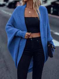 Ladies Elegant Open Cardigan Knitted Sweater Spring Autumn Outerwear Loose Long Sleeve Top for Holiday Versatile Casual Wear