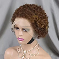 Pixie Curls 100% Human Hair 13x4 Lace Frontal Wigs Pixie Cut Short Bob Human Hair Wig Transparent Lace Front Human Hair Wig