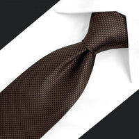 U27 Brown Houndstooth Necktie Set Handmade Wedding Fashion Extra Long Size Classic Ties for Mens Hanky
