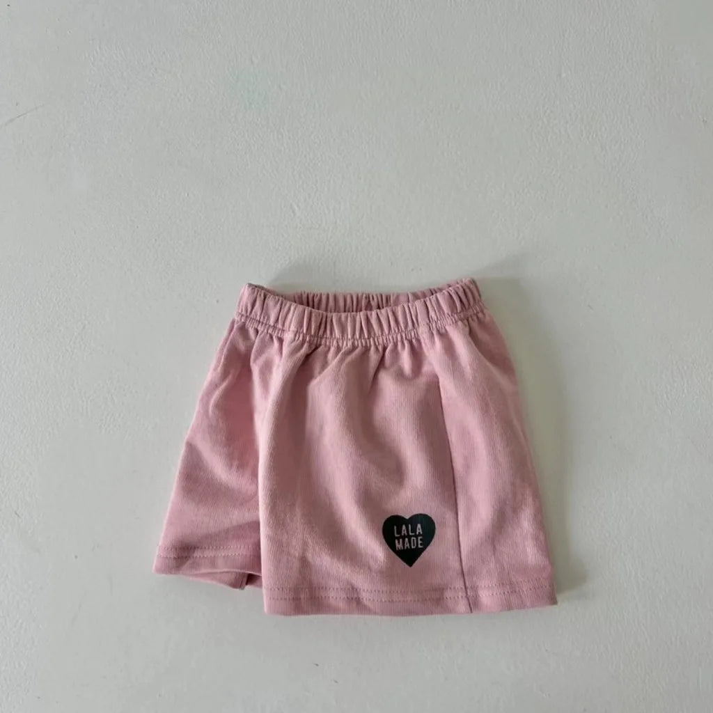K2423 New summer boys and girls baby thin cotton elastic waist love letters casual minimalist shorts