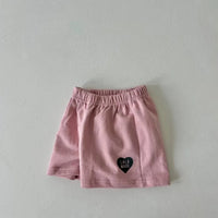 K2423 New summer boys and girls baby thin cotton elastic waist love letters casual minimalist shorts