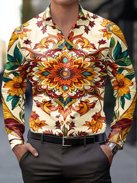 New Van Gogh Starry Sky Sunflower 3D Printed Men's Long Sleeve Shirt with Collar Art Style Shirt Clothing