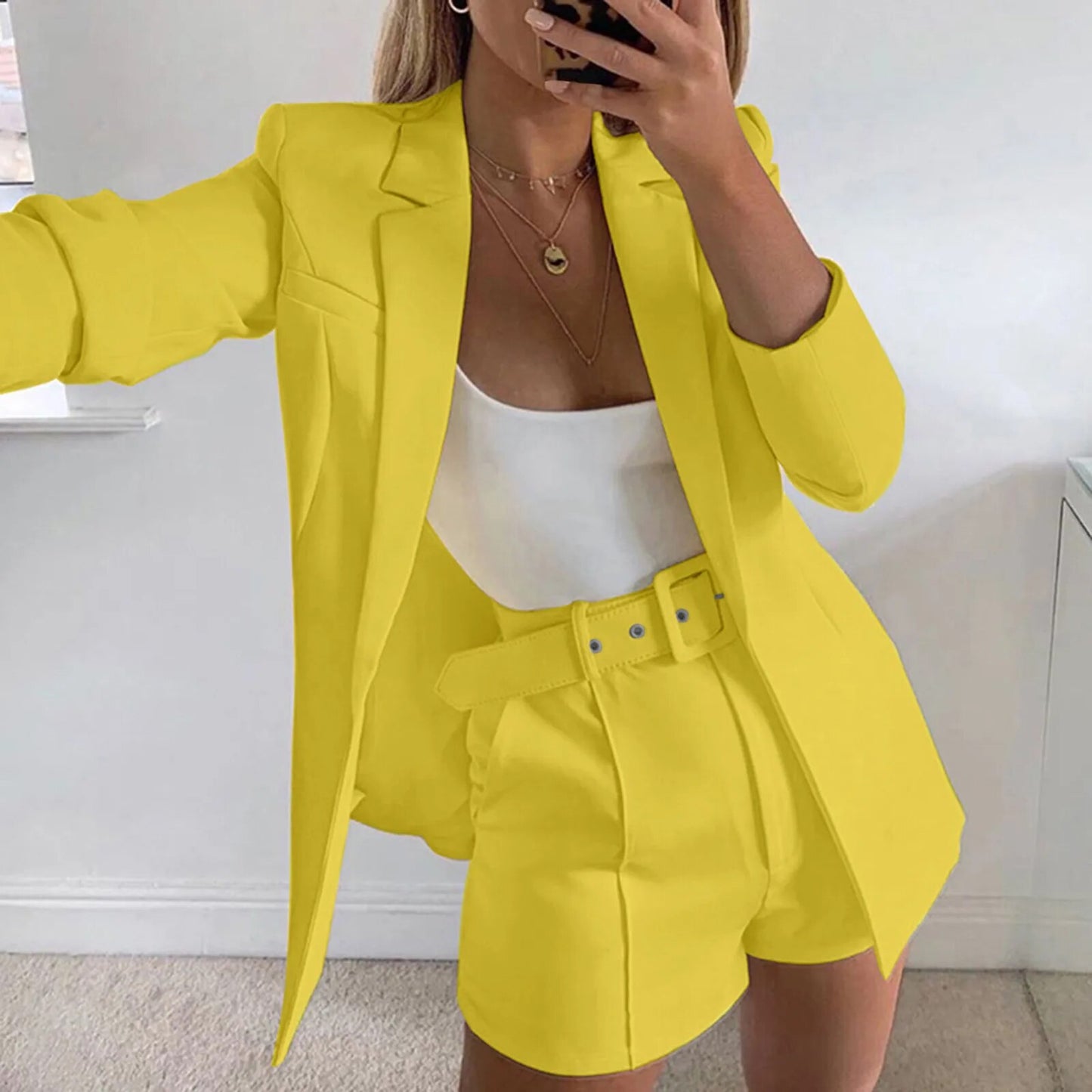 South Butt Jacket Women's Casual Light Weight Thin Jacket Slim Coat Long Sleeve Blazer Office Pant Suits for Women Dressy