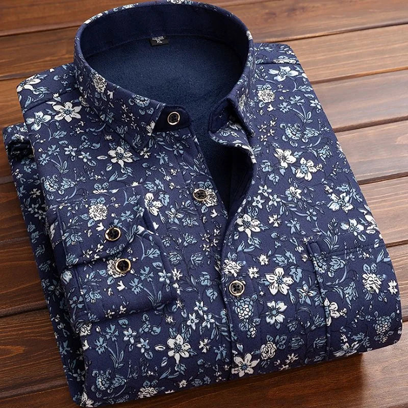 New Design Autumn Winter Warm Plaid Shirts for Men Evening Business Office High Quality Men's Winter Clothing Fashion Tops 2026