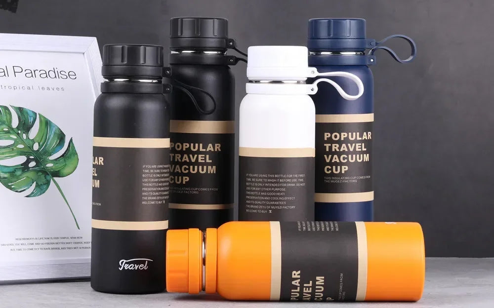 1PCS Stainless Steel Thermos with Tea Filter Double Wall Vacuum Flask Sports Outdoor Fitness Thermal Bottle Insulation Cup