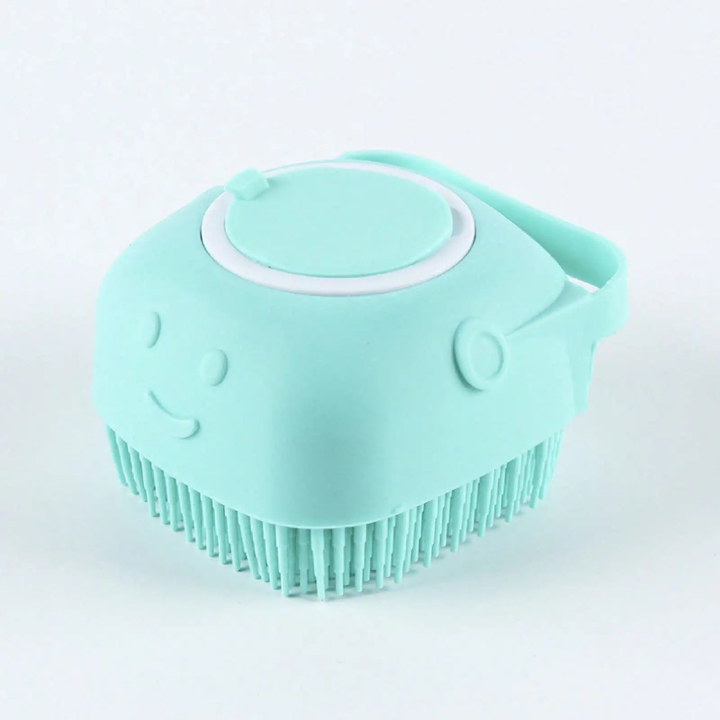 Dog Bathing Brush Pet Massage Brush Shampoo Dispenser Soft Silicone Brush Rubber Bristle for Dogs and Cats Shower Grooming Tool