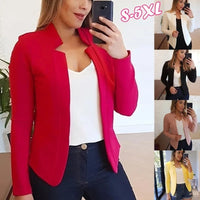 Women Thin Coat Spring 2022 Female Long Sleeve Open Stitch Black Red Blazer OL Womens Basic Jackets and Coats Femme Tops Clothes