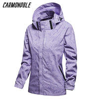 CARMONDBLE Hiking Sport Hooded Coat Womens Waterproof Jacket Travel Climbing Camping Casual Outwear Abrigo De Mujer Impermeable