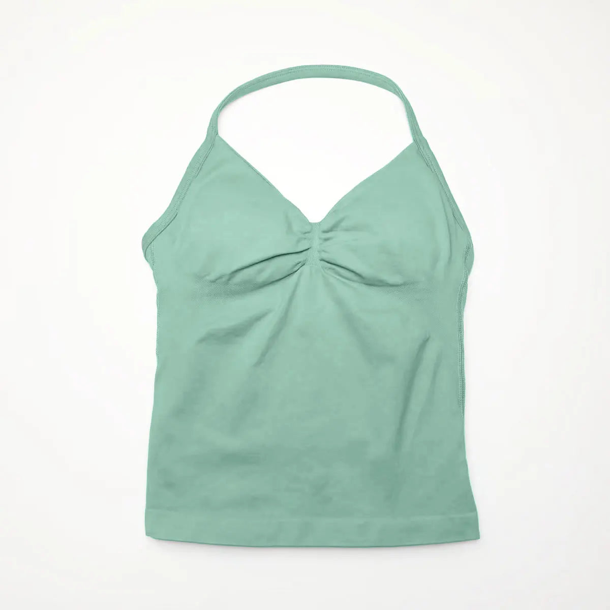 NCLAGEN Longline Strappy Top Sports Women's Yoga Vest With Built In Bra Fitness Top Gym Beautiful Back Running Workout Halter