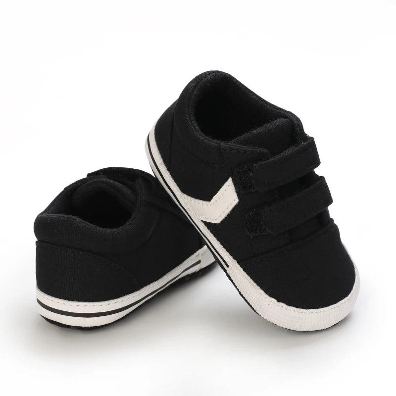 Newborn Baby Boys Girls Classic Sports Sneakers Canvas First Walkers Soft Sole Anti-Slip Comfortable Infant Toddler Shoes